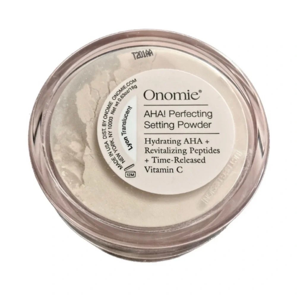 Onomie AHA! Perfecting Setting Powder Lyon, puff mirror compact sealed 18g